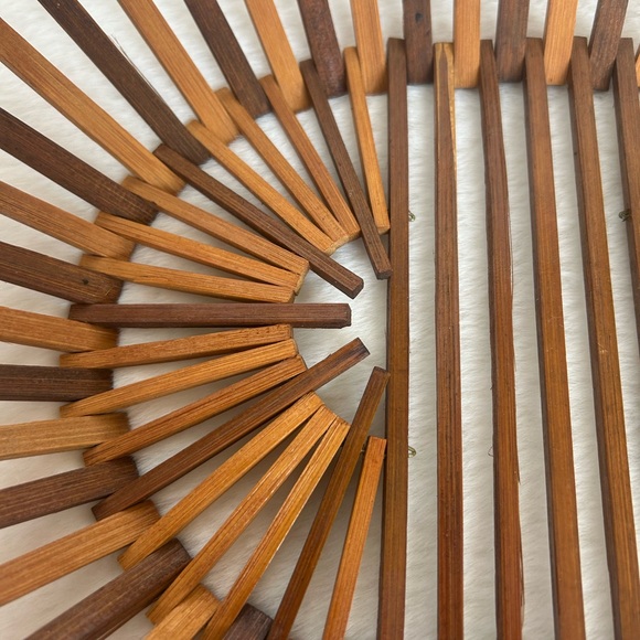 Vintage Handmade Multi Wood Unique MCM Cottagecore Basket - Picture 7 of 12